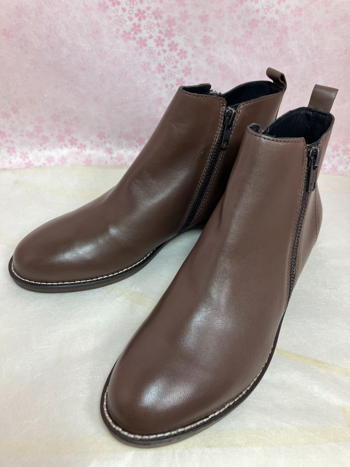  24.0 cm ヨースケ YOSUKE レディース 本革 羊革 エチオピアシープレザー ショートブーツ 歩きやすい ローヒール MY 1371-781 その他 ブーツ