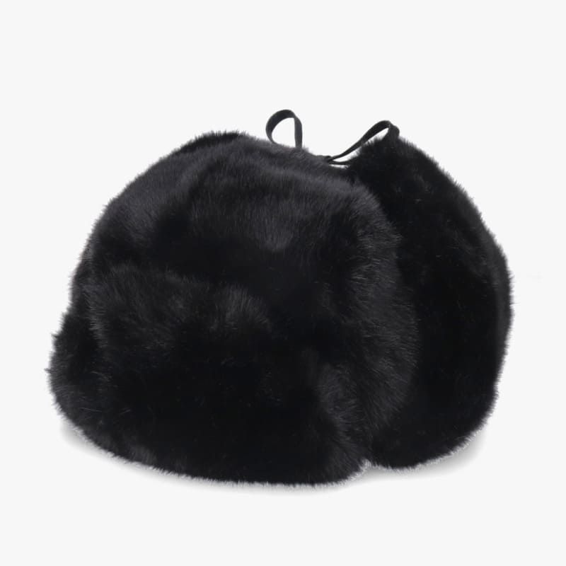 KANGOL カンゴール フライトキャップ パイロットキャップ ロシア帽 トラッパー 帽子 ファー フェイクファー カンガルー ロゴ メンズ レディース ユニセックス 黒 ブラック Lサイズ