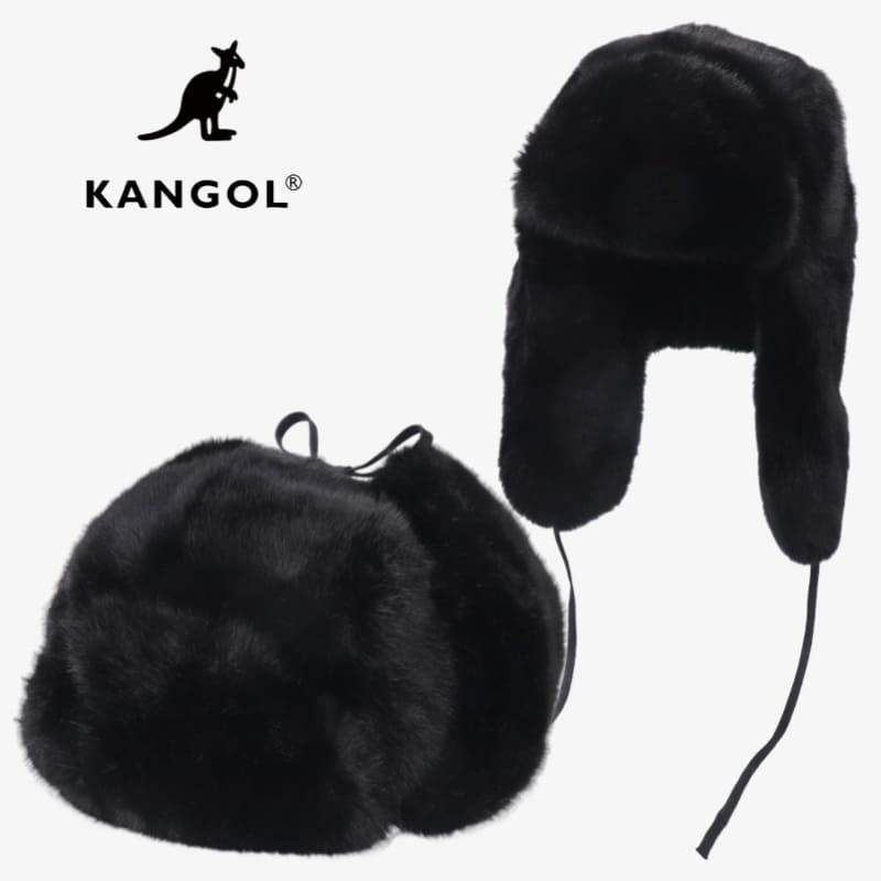 【送料無料】KANGOL カンゴール 正規品 フライトキャップ パイロットキャップ ロシア帽 トラッパー 帽子 ファー フェイクファー カンガルー ロゴ メンズ レディース ユニセックス 黒 ブラック Lサイズ 新品 KANGOL カンゴール 正規品 フライトキャップ パイロットキャップ