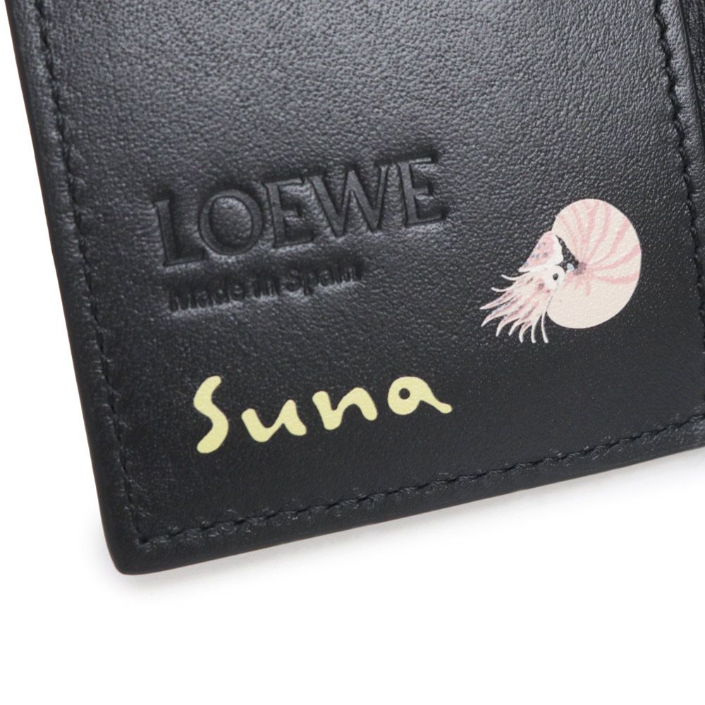 （新品・未使用品）ロエベ LOEWE トライフォールド ウォレット スナ フジタ コラボ クジラ 鯨 三つ折り財布 ナパカーフ レザー マルチカラー ブラック シルバー金具 C643TR2X36 ロエベ トライフォールド ウォレット スナ フジタ コラボ クジラ 鯨 三