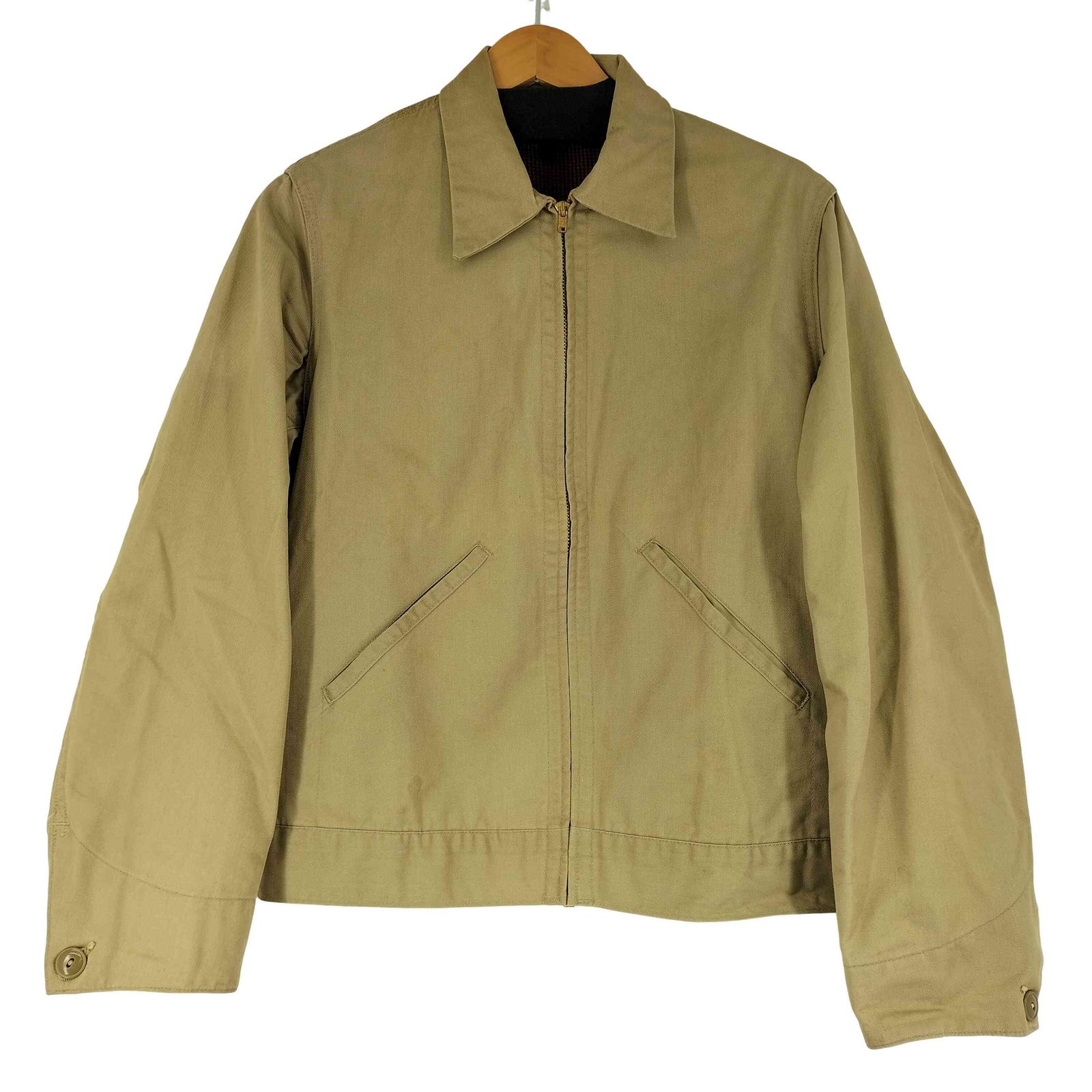 ユーズドフルギ USED古着 50-60s 棒TALONジップ 裏地千鳥格子柄