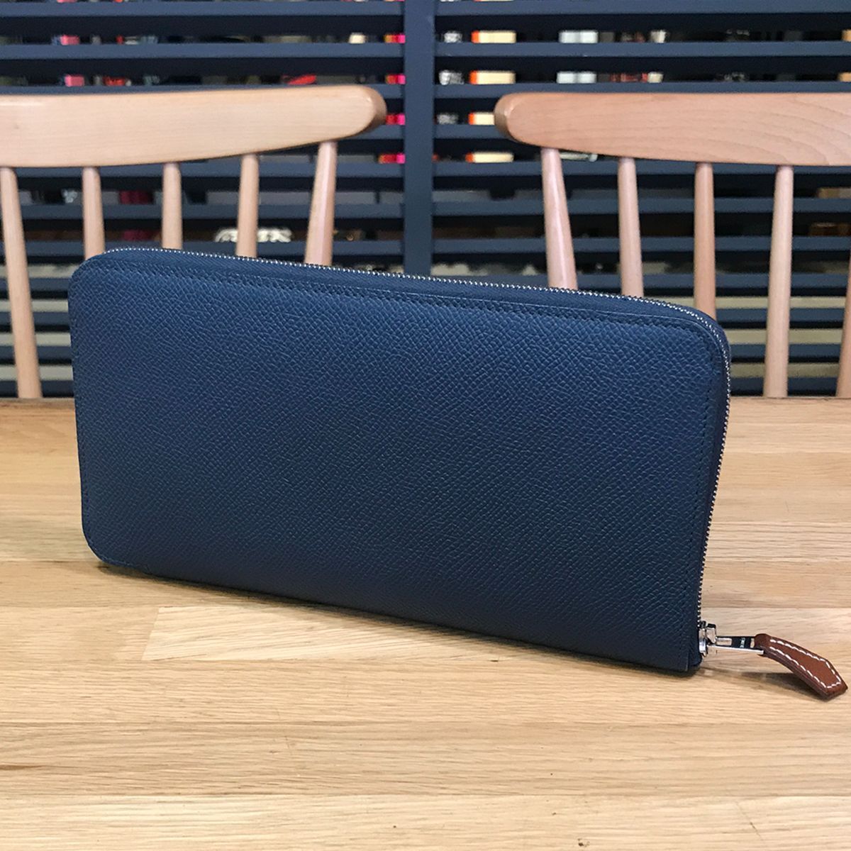 カ*ビ様 エルメス　アザップ ヴェルティカル　美品　ネイビー　刻印L 超美品 エルメス アザップロングシルクイン エプソン ブルードプリュス