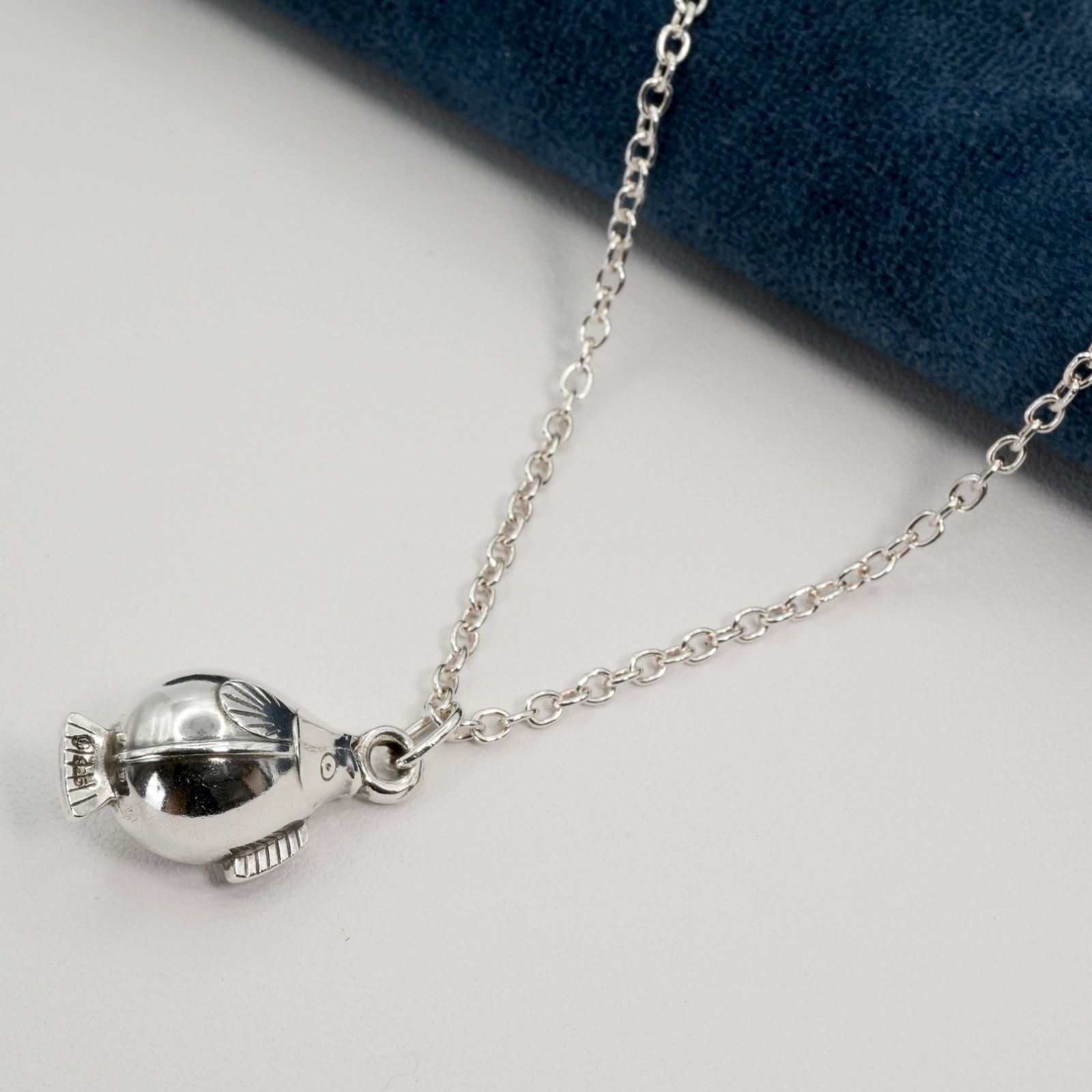 希少 ジョージジェンセン シルバー フィッシュ ネックレス/25-2558S