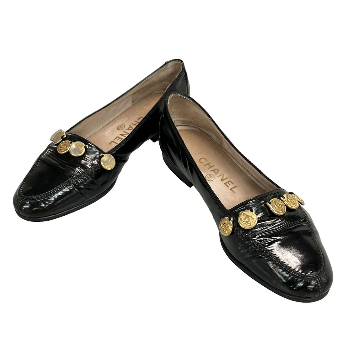 CHANEL(シャネル) パンプス 37 レディース 黒 ゴールド金具/ココ