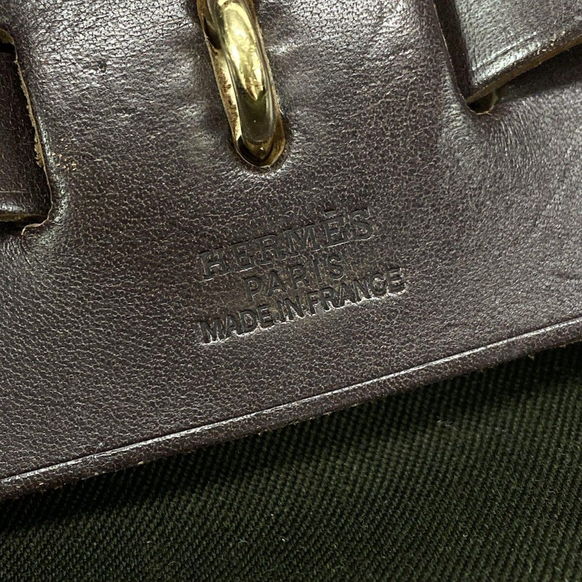 カーキ×ダークブラウン