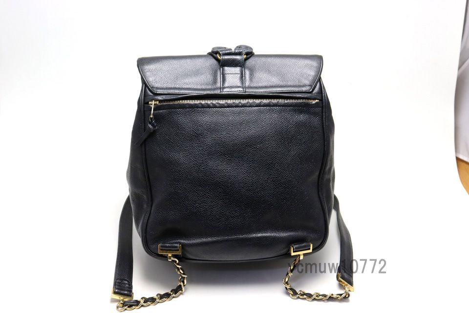 シール無 美 CHANEL キャビアスキン GD金具 レザー リュックサック バックパック シャネル 1113 gp 33619