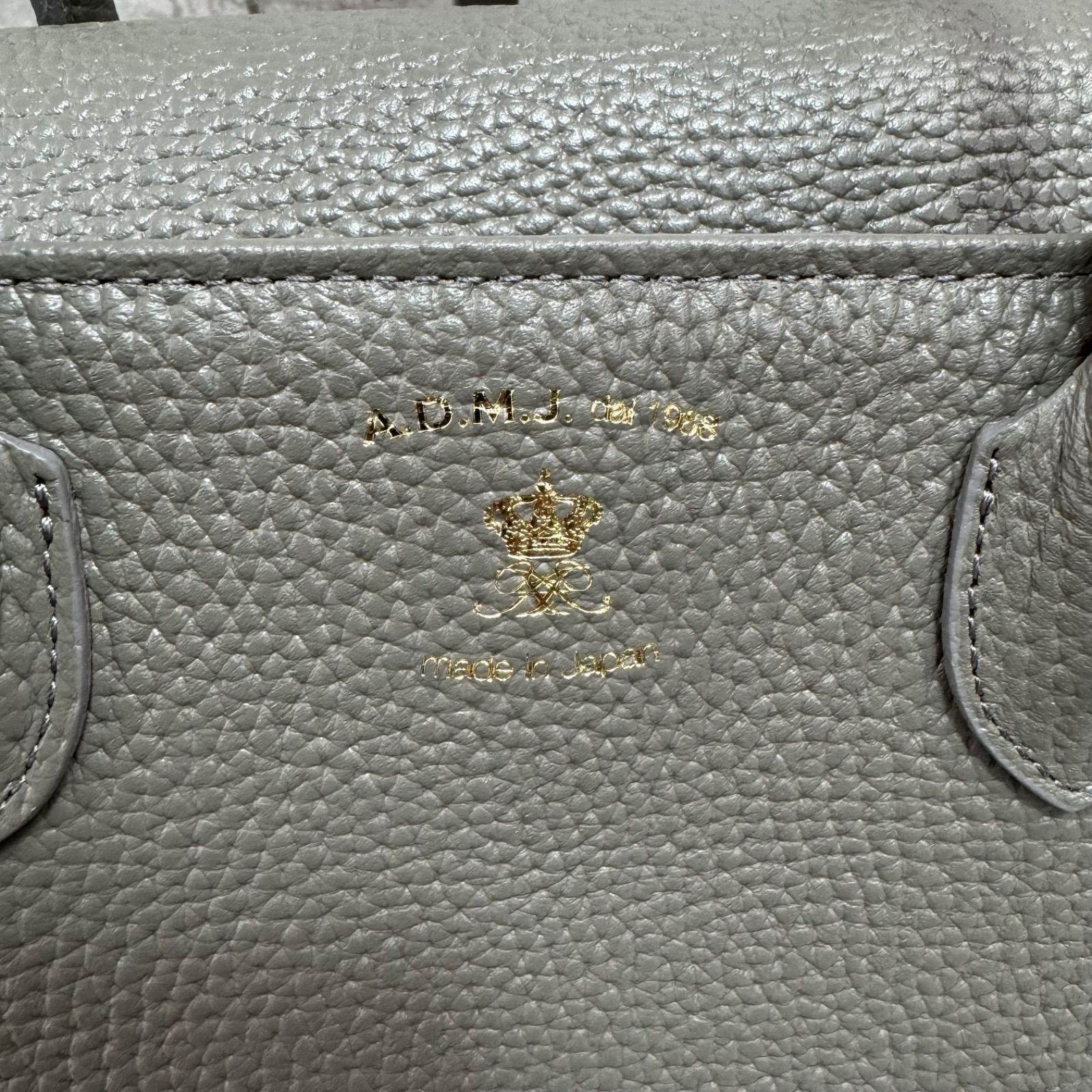 未使用】A.D.M.J. ADMJ ザ・ビー レザー ハンドバッグ 牛革 グレー