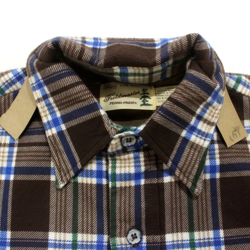 好配色70s sears FIELDMASTER Ｌサイズ　イエローネイビー DEADSTOCK デットストック 70s vintage Sears チェック柄 FIELDMASTER
