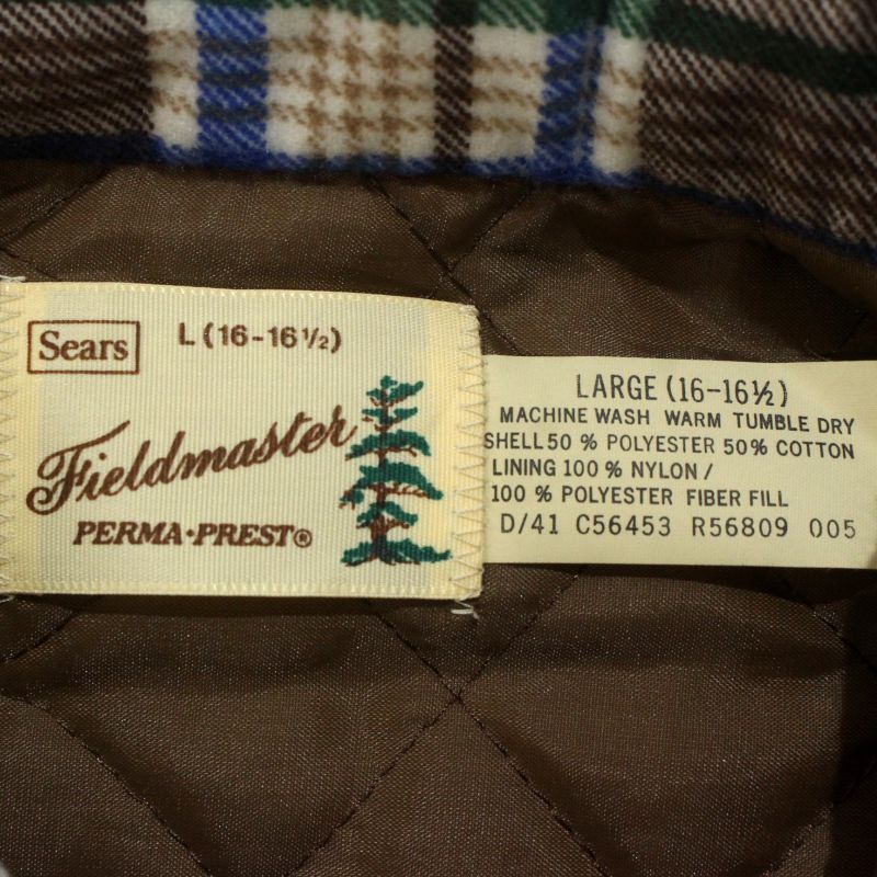 好配色70s sears FIELDMASTER Ｌサイズ　イエローネイビー DEADSTOCK デットストック 70s vintage Sears チェック柄 FIELDMASTER