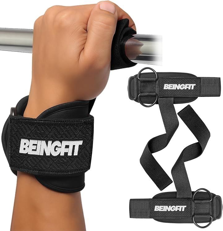 限定SALE Being fit Beingfit パワーグリップ 筋トレ リストストラップ 2個セット｜高強度ナイロンxDリング｜ラットプル・デッドリフト・ケーブル対応 リストラップ ジム 手首 サポーター (ブラック,  Free) その他