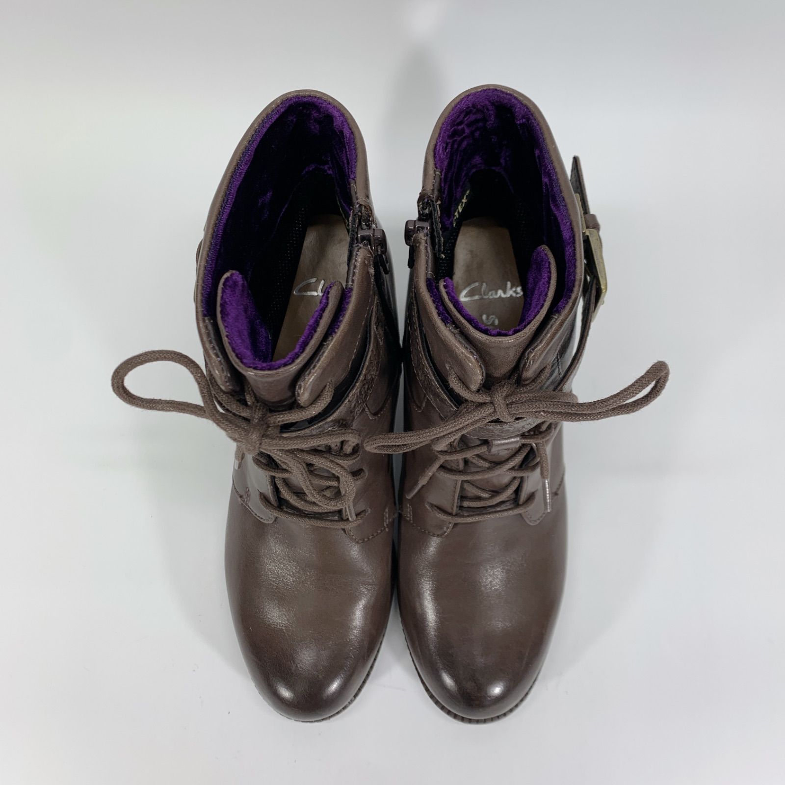 ショートブーツ レースアップ