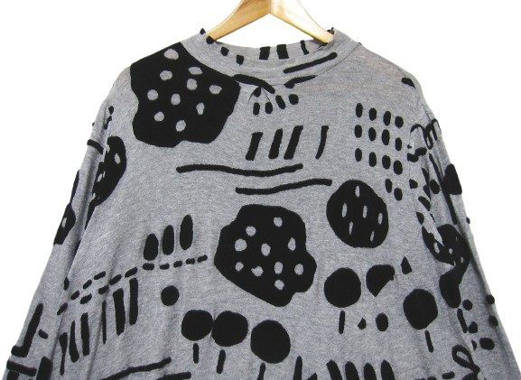 センソユニコ io comme イオコムイオ アシンメトリーデザイン ニットワンピース チュニック かわいいデザイン グレー黒 ゆったりデザイン Mサイズ38 秋冬春用 管理番号 -251215-503 990