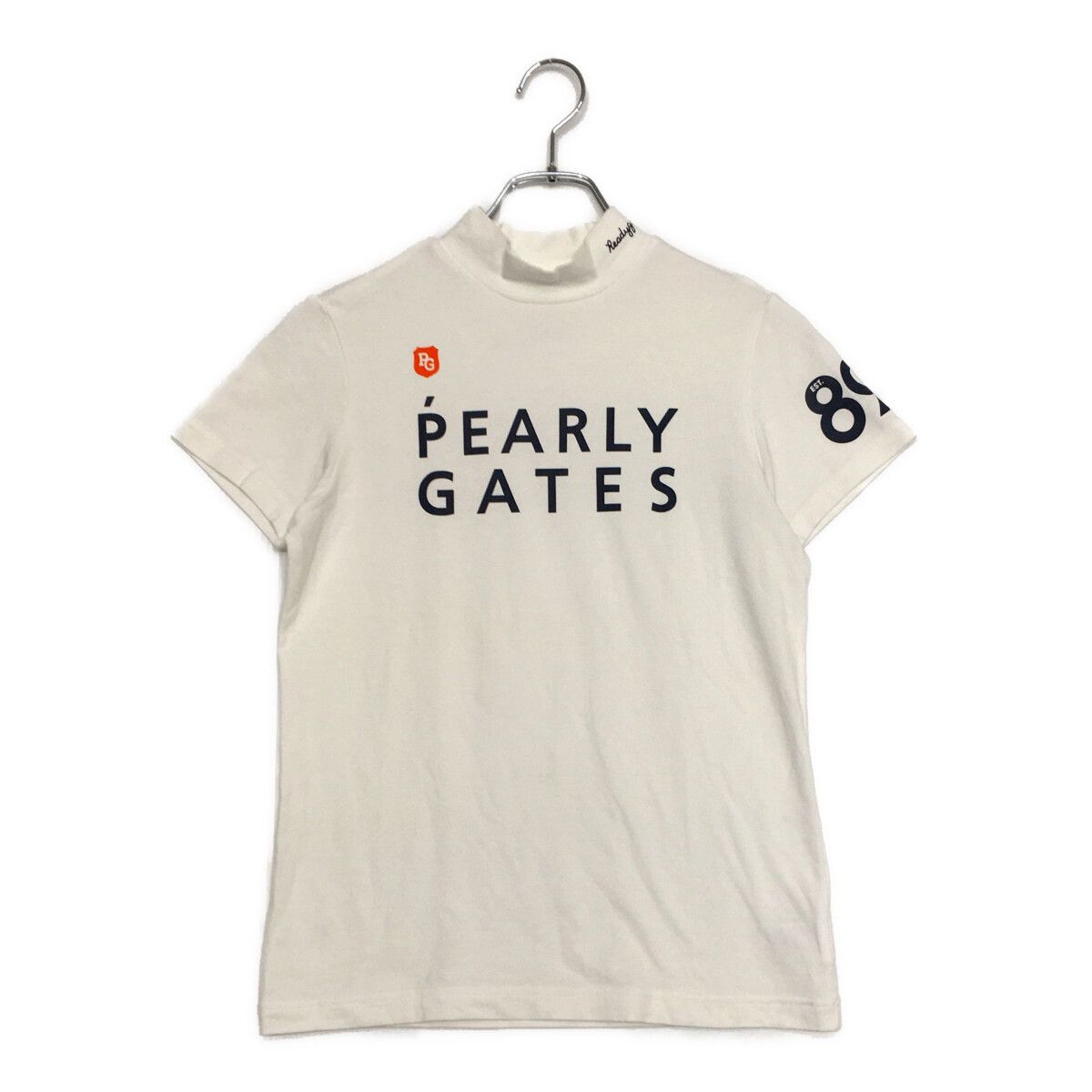 中古 レディース パーリーゲイツ PEARLY GATES 半袖シャツ 1(M) 白 ホワイト モックネック