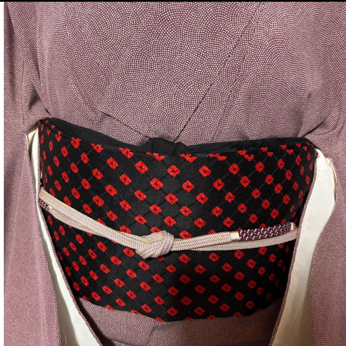 未使用近い 美品 袷 正絹 鮫小紋 フルセット 2部式絞り帯 - メルカリ