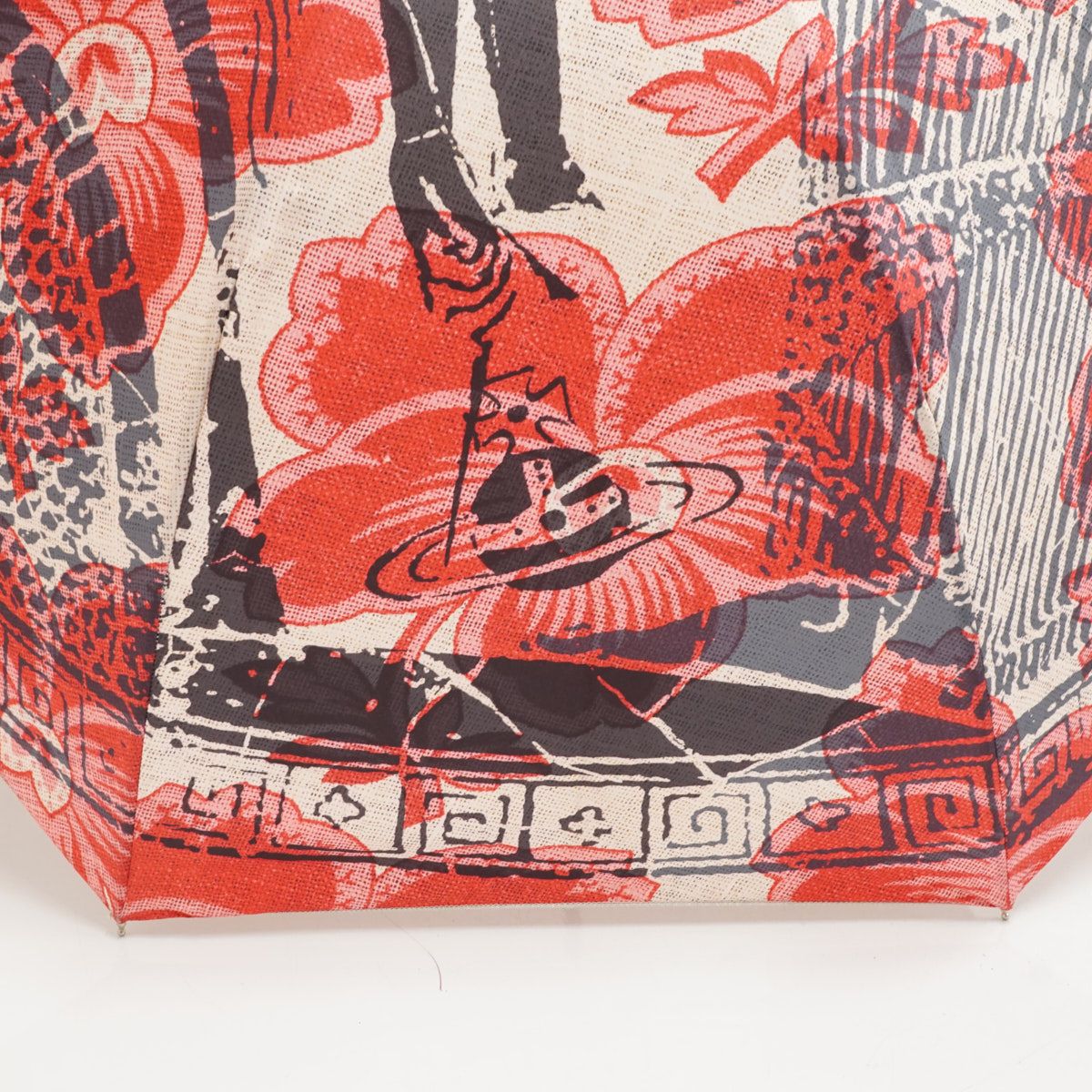 ヴィヴィアンウエストウッド　長傘　アンブレラ　赤　花柄 傘 Vivienne Westwood ヴィヴィアンウエストウッド USED品 ドーム型 花