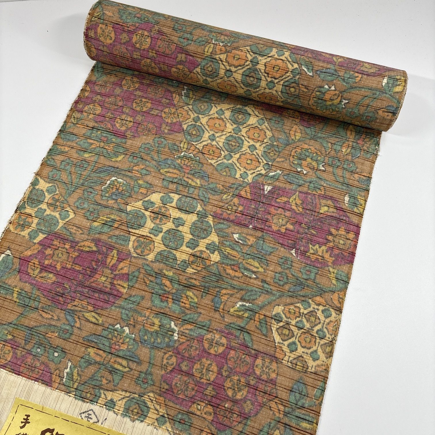 反物 紬 手織り紬 1本 正絹 着物まとめ売り 同梱購入歓迎 リメイク用