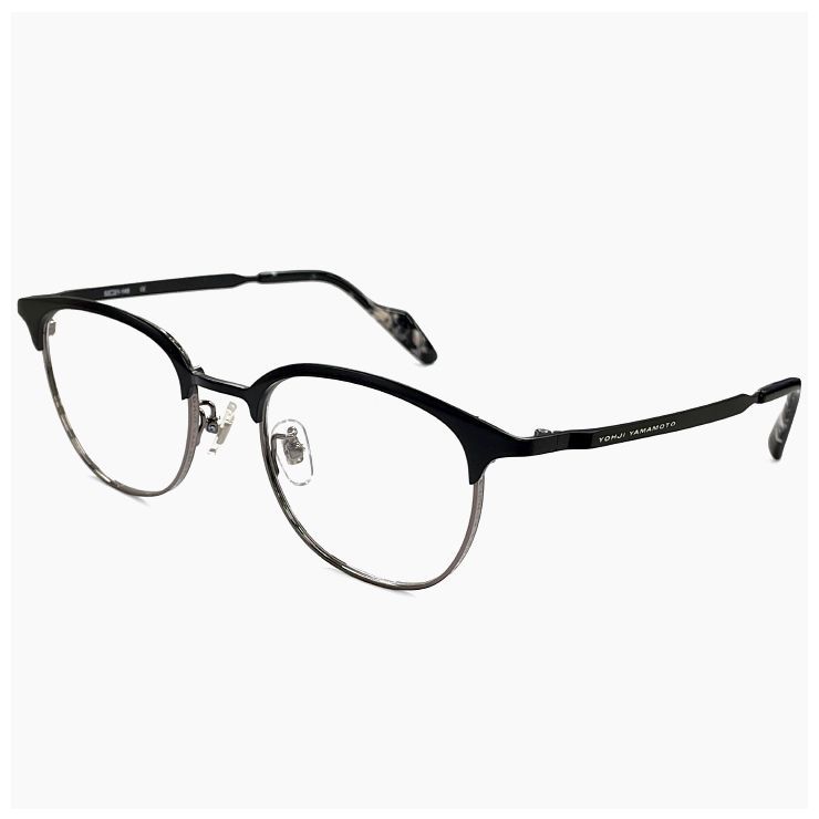 ヨウジ ヤマモト メガネ 19-0106 1 c 01 Yohji Yamamoto 鯖江 メンズ 眼鏡 ブランド 黒縁 黒ぶち ウェリントン型 ブロー タイプ フレーム ダミーレンズ発送