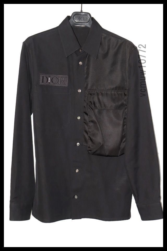 DIOR sacaiコラボ OVER SHIRT コットン 長袖シャツ 37 ディオール 1120 rp 175-10 K