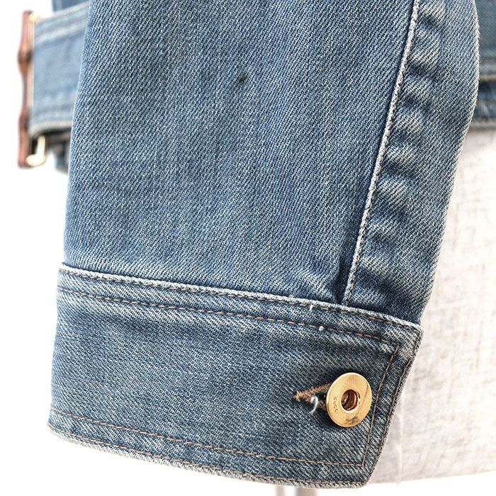 【極美品】 GUCCI デニムジャケット ラビット 金ボタン シェリーライン GUCCI グッチ ジャケット デニム 2004年製 ロゴ 金ボタン バンブー