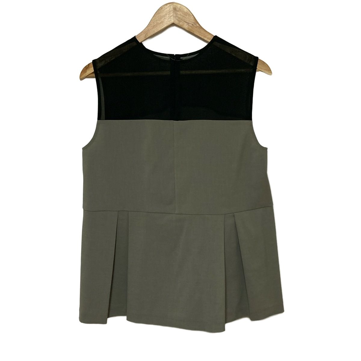 ADORE アドーア ノースリーブカットソー サイズ38 M レディース - カーキ×黒 クルーネック シースルー