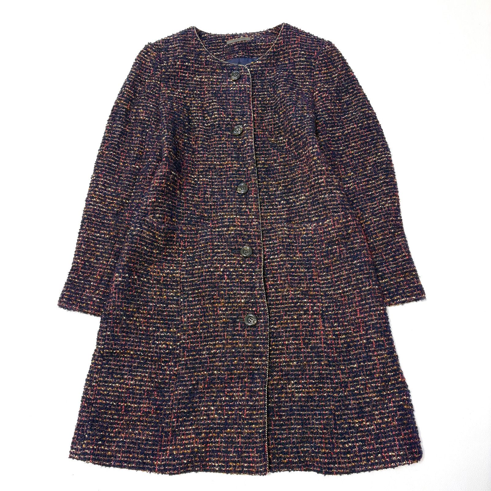 FRAMeWORK／フレームワーク】 ノーカラー ツイードコート ミックス