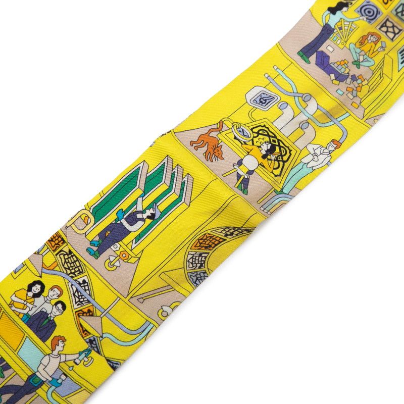 エルメス　ツイリー　イエロー HERMES エルメス スカーフ ツイリー 『FLEURS DE LOTUS(蓮の花