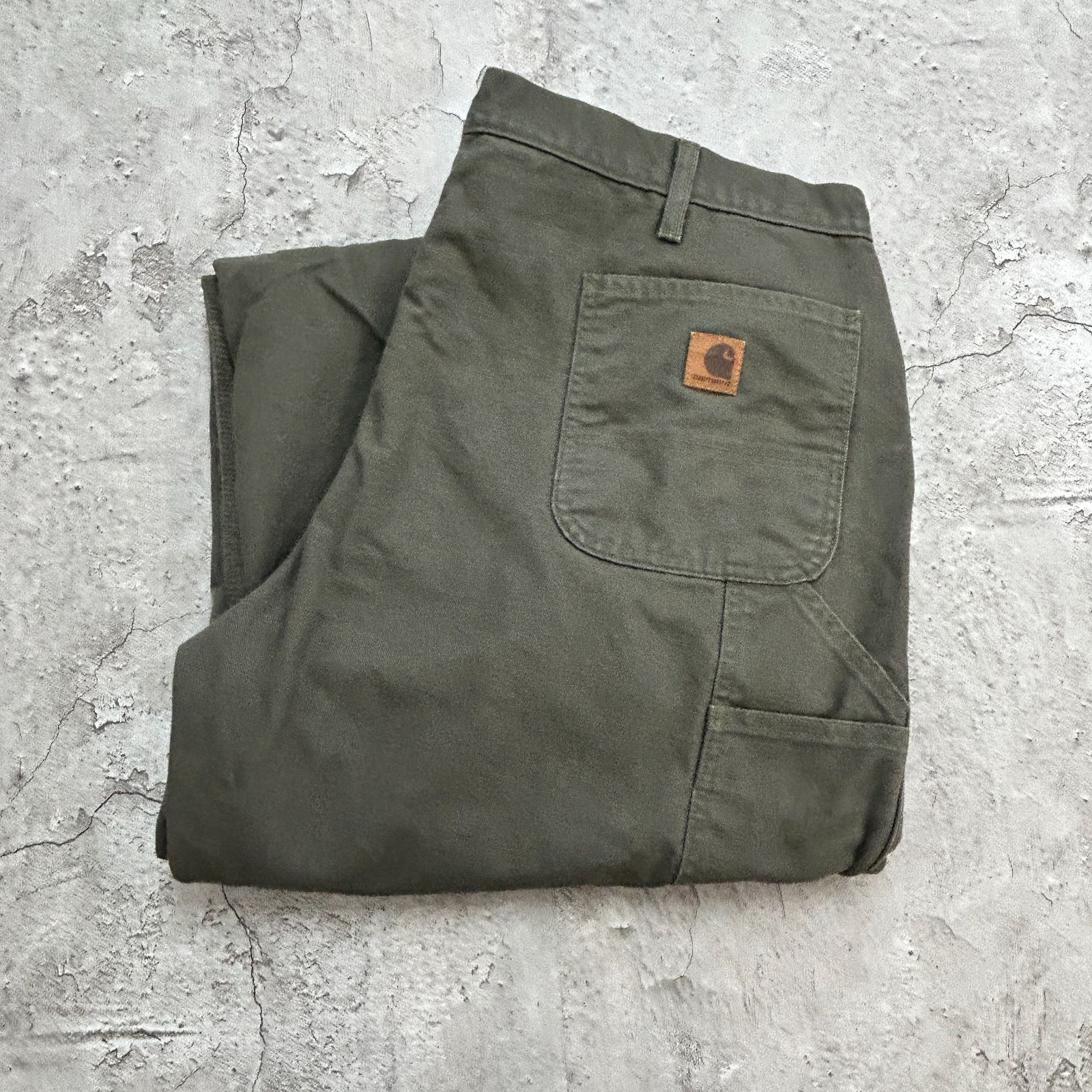 Carhartt カーハート MOS ダックペインターパンツ 古着 モスグリーン