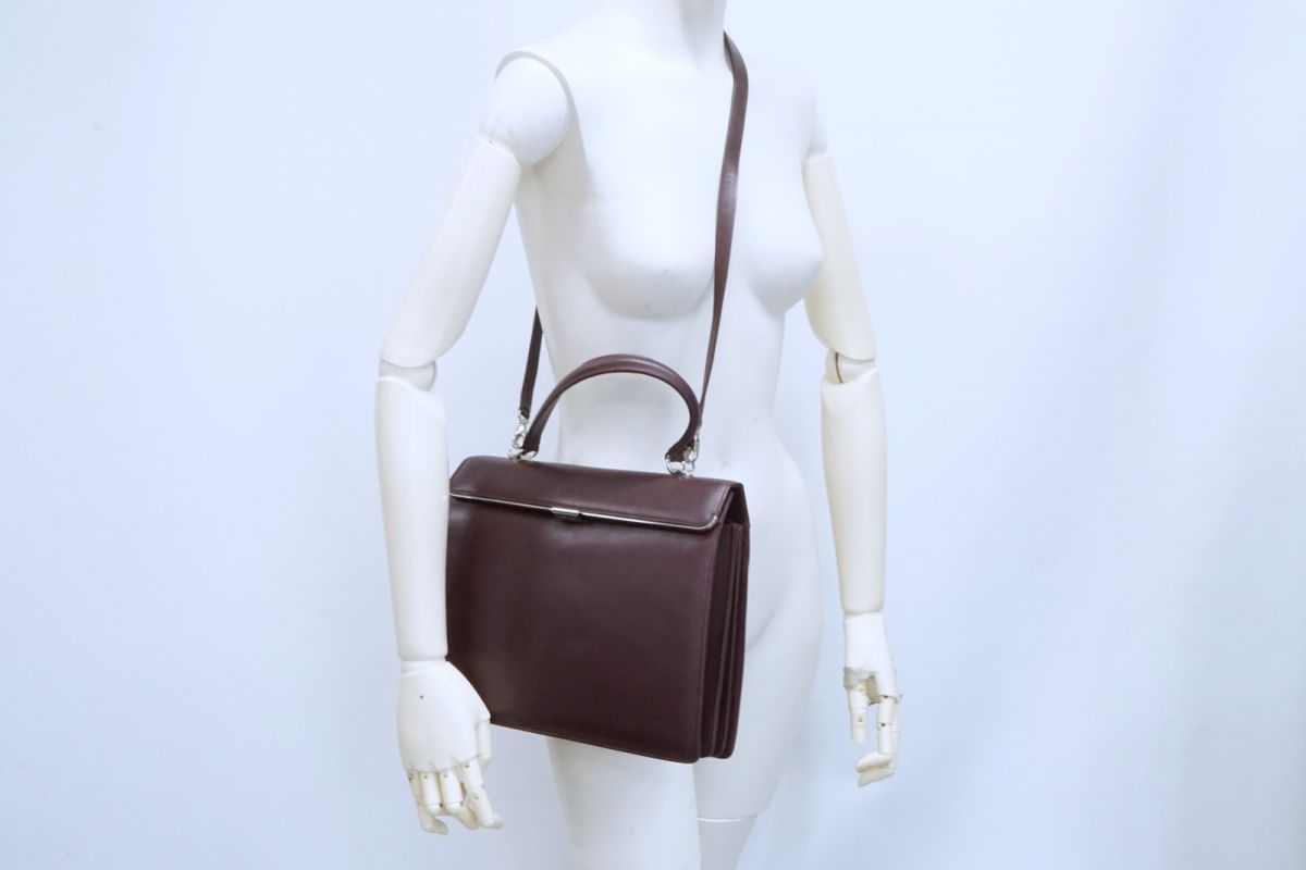 コンテス ショルダー ハンドバッグ ストラップ付 シルバー金具 