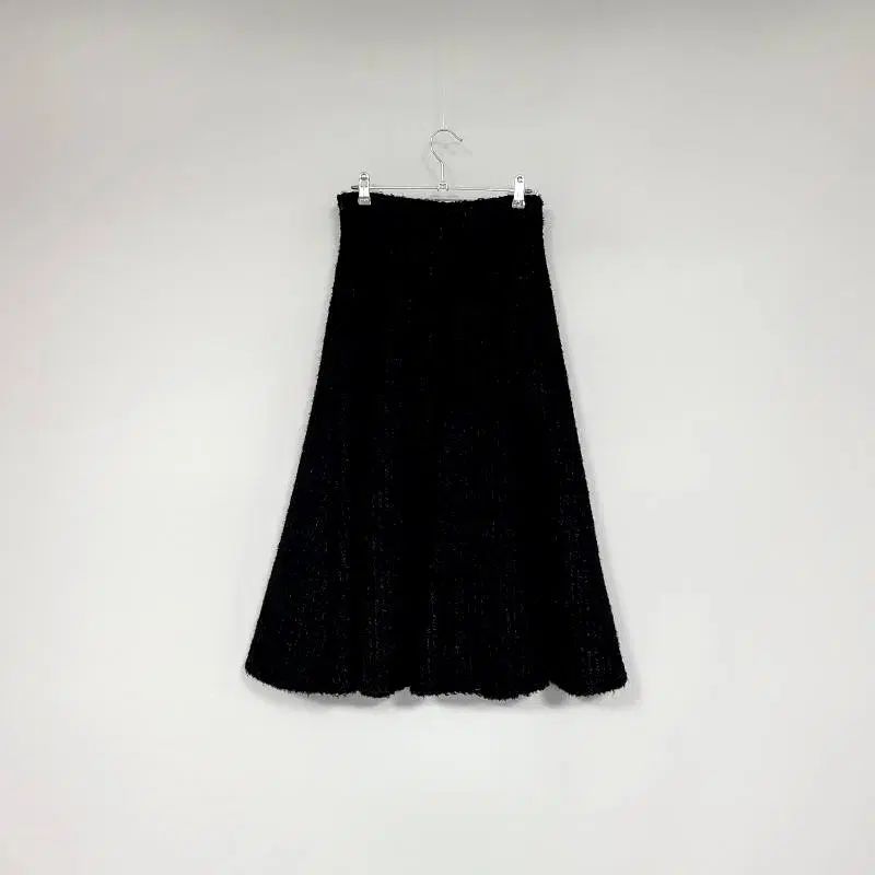  THE LAURENT ブラック ブークレ ツイード ロング フ 製作 スカート M その他 ロングスカート