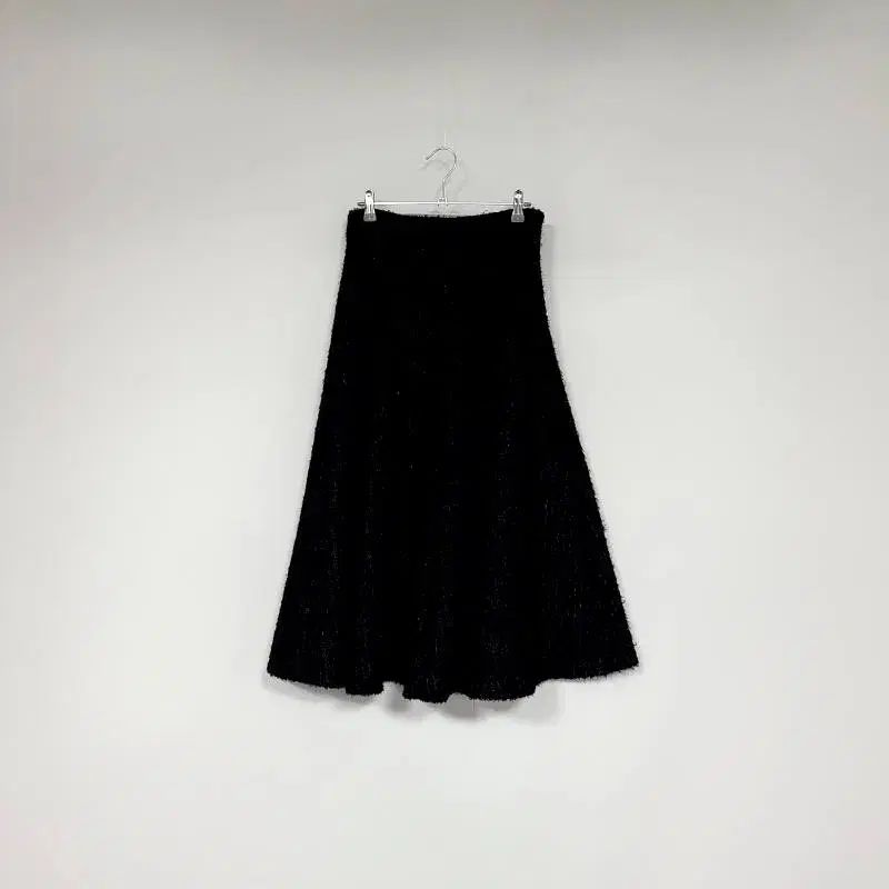 THE LAURENT ブラック ブークレ ツイード ロング フ 製作 スカート M