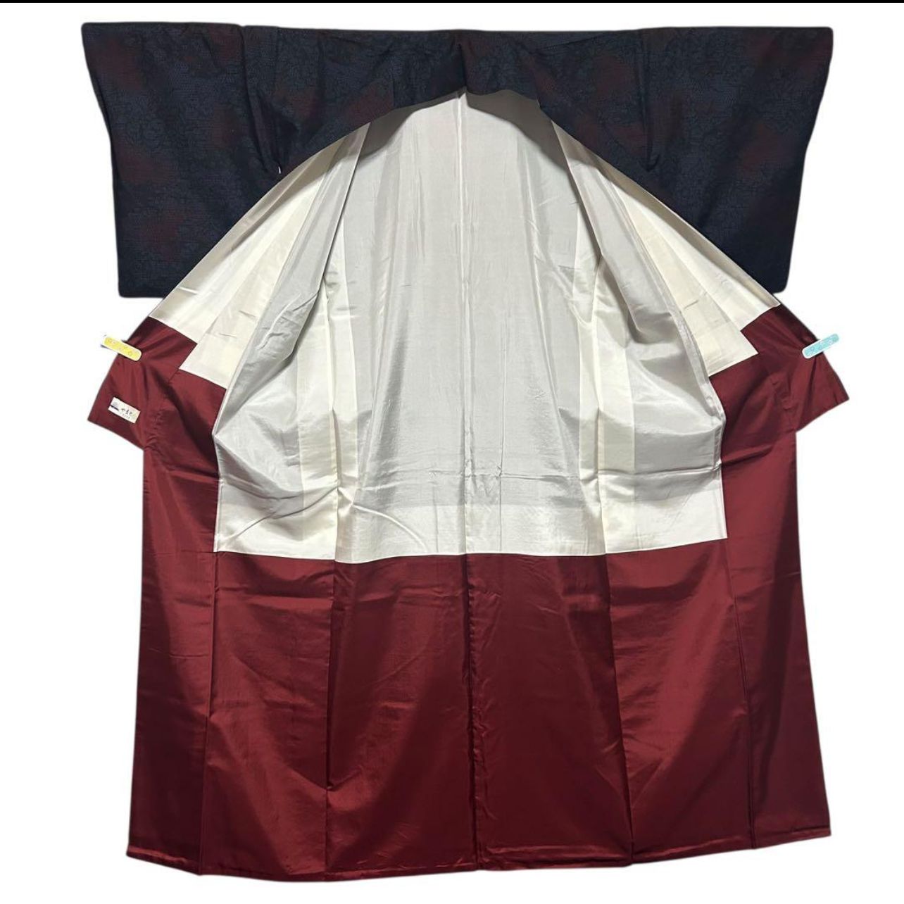 未使用近い 美品 袷 正絹 小紋 結城紬 証紙付き やまと謹製 フルセット