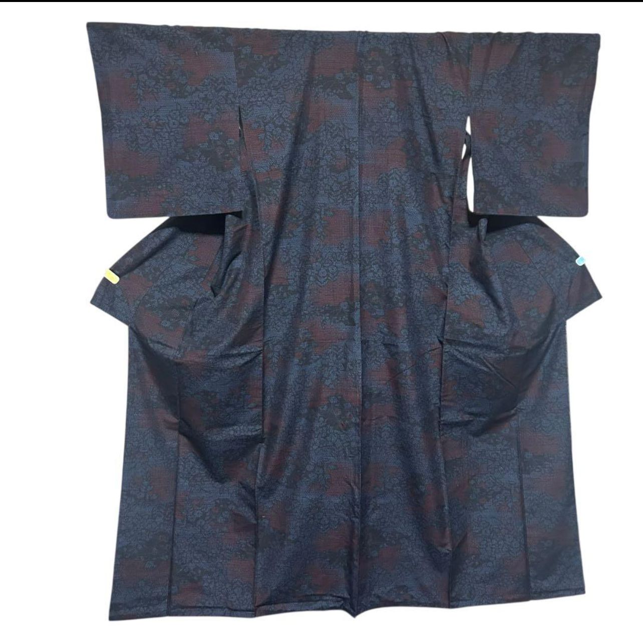 未使用近い 美品 袷 正絹 小紋 結城紬 証紙付き やまと謹製 フルセット