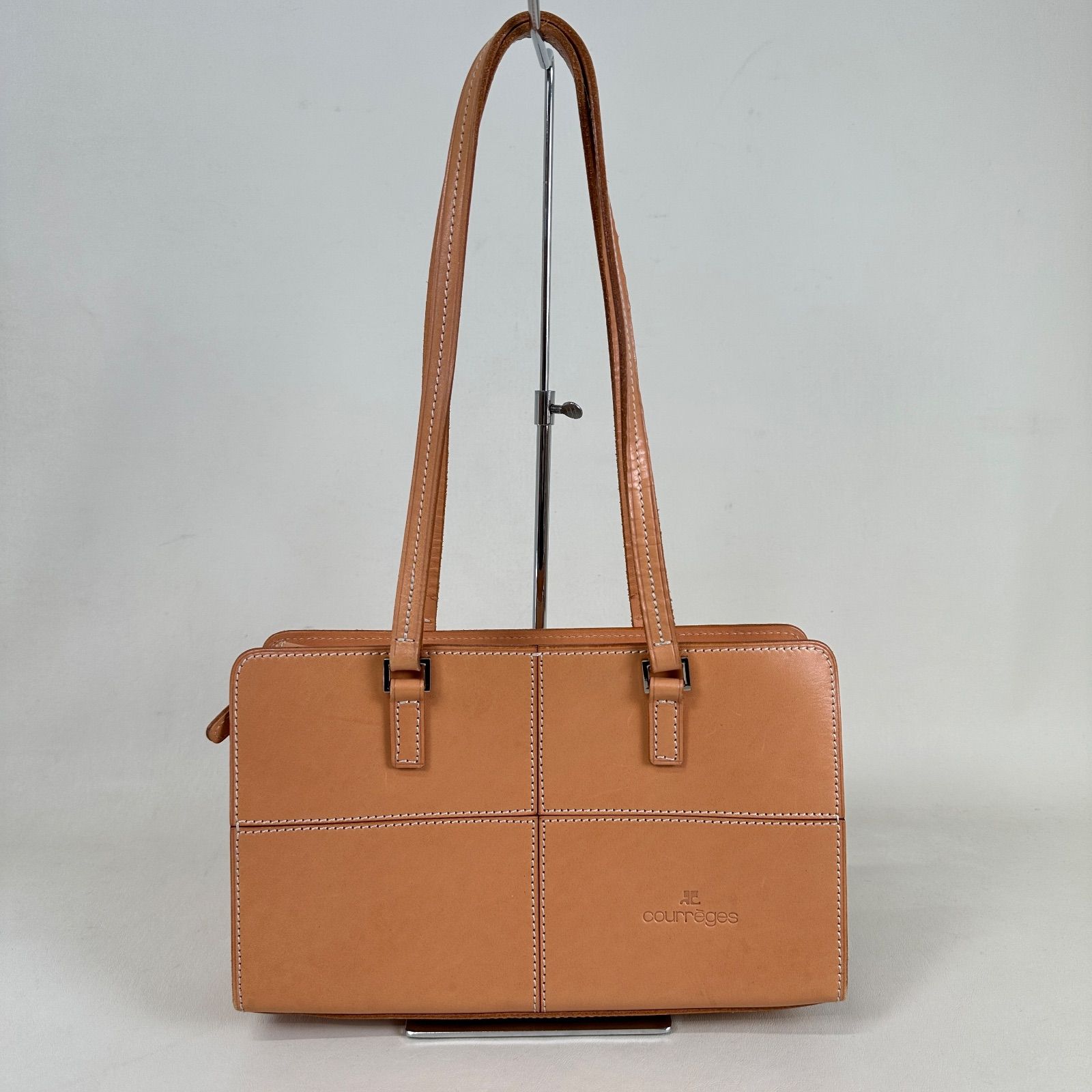 Courreges クレージュのキャディーバッグ courreges クレージュ ヌメ革 レザー トートバッグ ベージュ系251209A1