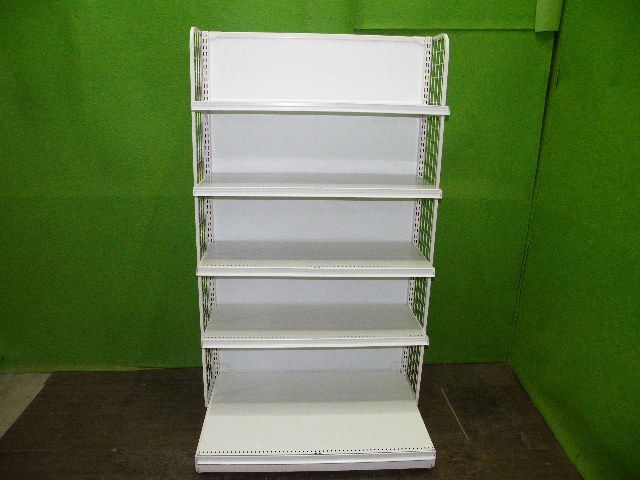 タナハシ製 H 165 cm W 90 D 60 単体片面４段什器 サイドネット付き 陳列棚 システム什器 S 638 卓上収納ラック 受付用品
