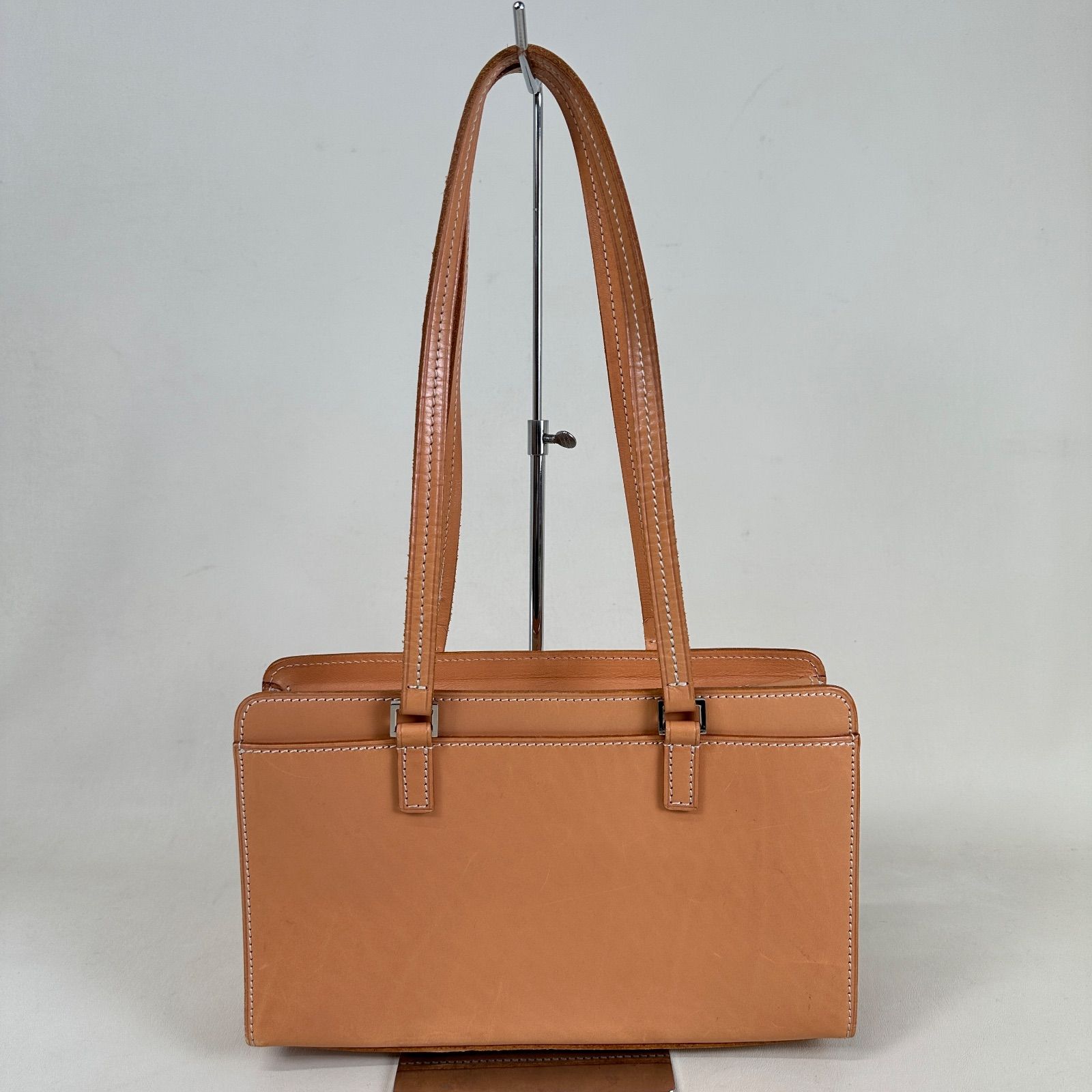 courreges クレージュ ヌメ革 レザー トートバッグ ベージュ系251209A1