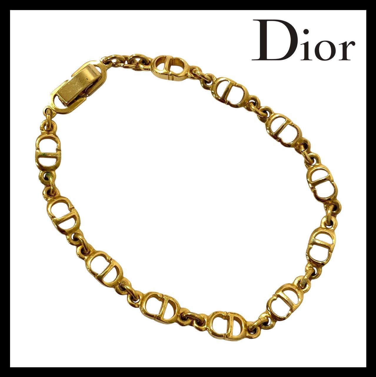 Christian Dior ゴールド ロゴ チェーン ブレスレット 質屋かんてい局