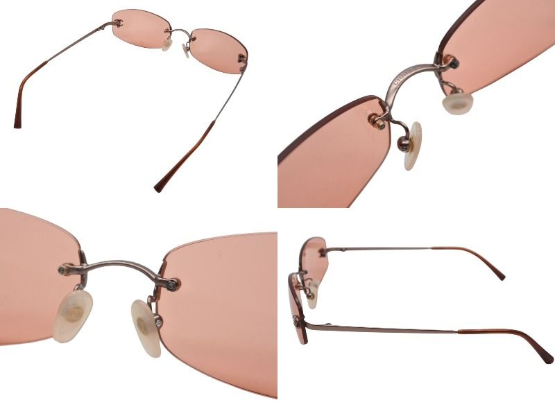 極美品 CHANEL シャネル ココマーク リムレス サングラス 4002