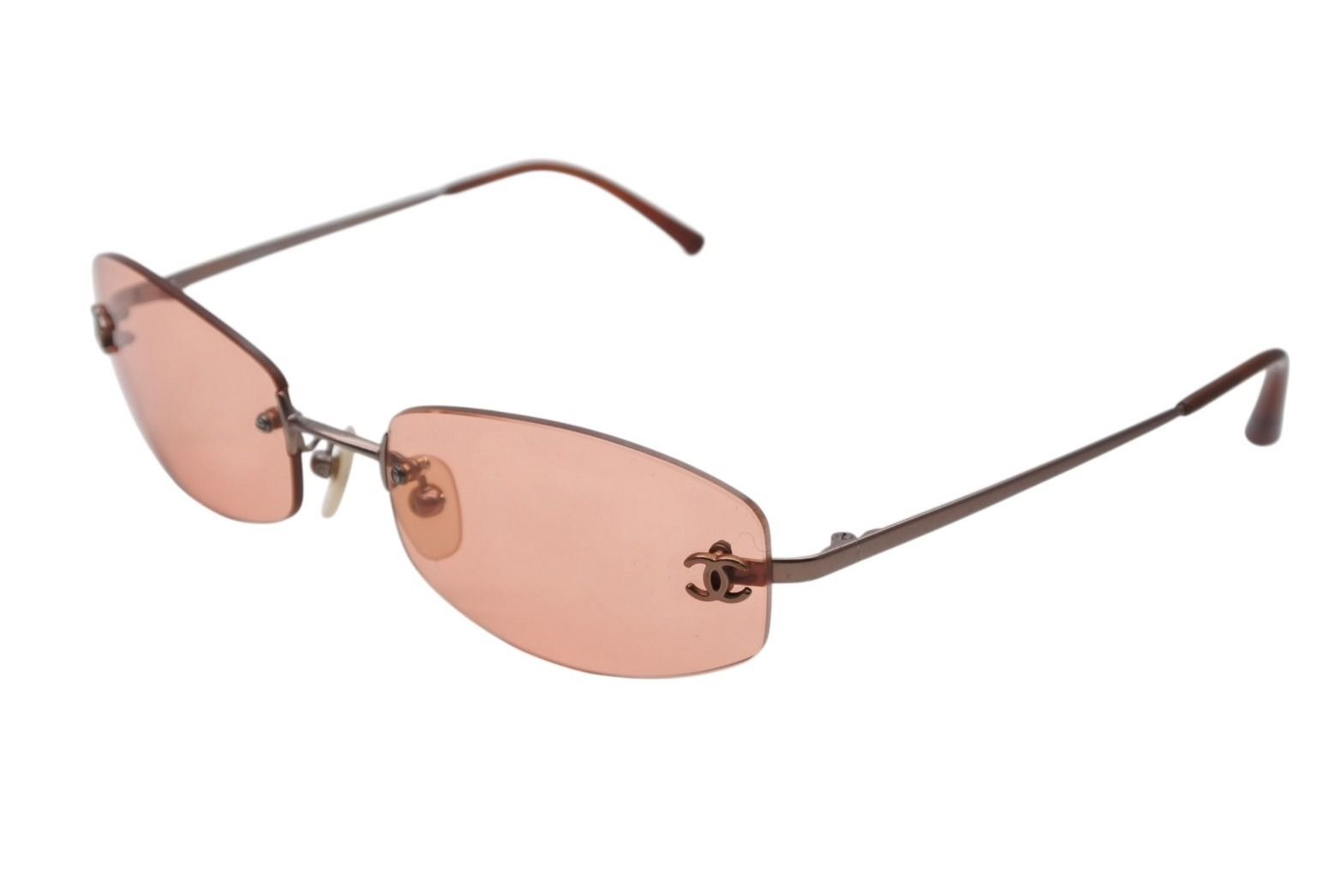 極美品 CHANEL シャネル ココマーク リムレス サングラス 4002