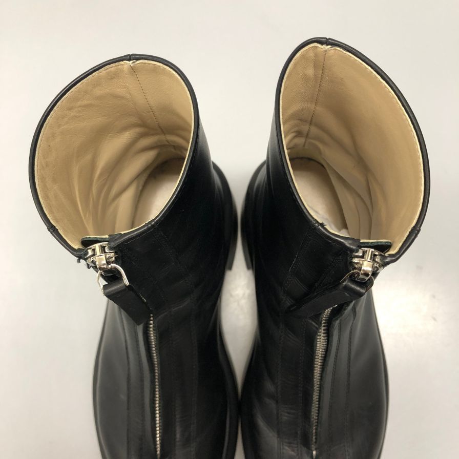  ザ ロウ ジップブーツ フロントジップ レザー ブラック レディース サイズ35.5 THE ROW 約22.0 cm AFD 1 ニーハイ サイハイブーツ ブーツ