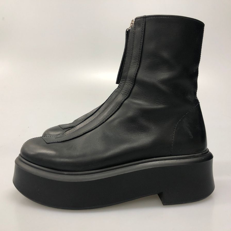 ザ ロウ ジップブーツ フロントジップ レザー ブラック レディース