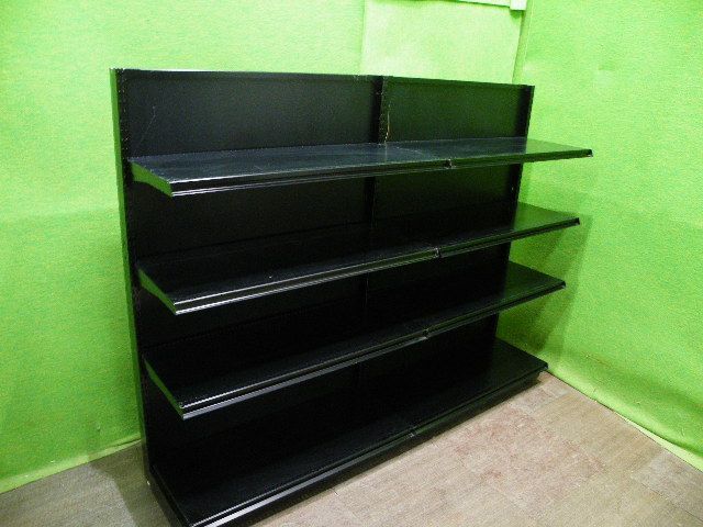 タナハシ製 H 138 cm×W 90 cm ３ 片面３段什器 ブラック 画像は２ 陳列棚 システム什器 S-639