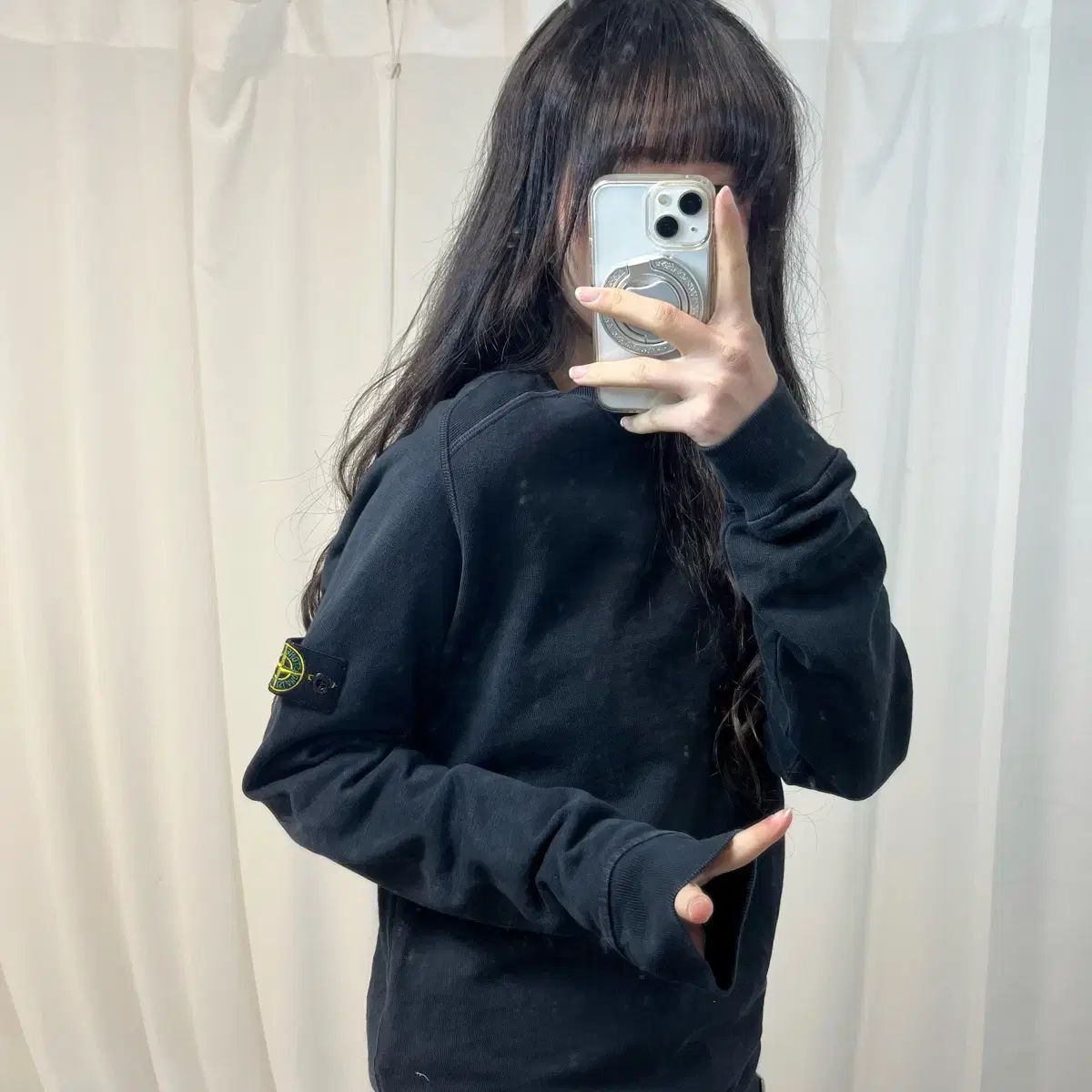 STONE ISLAND ストーンアイランド ブラック スウェット