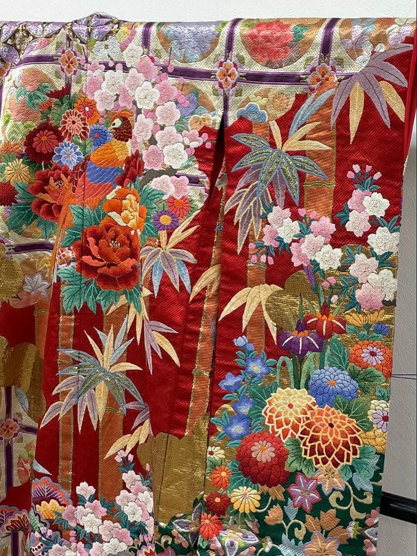 特選 蘇州刺繍 相良刺繍 総刺繍 手刺繍 打掛 花嫁衣装 婚礼 和装 MO 3216