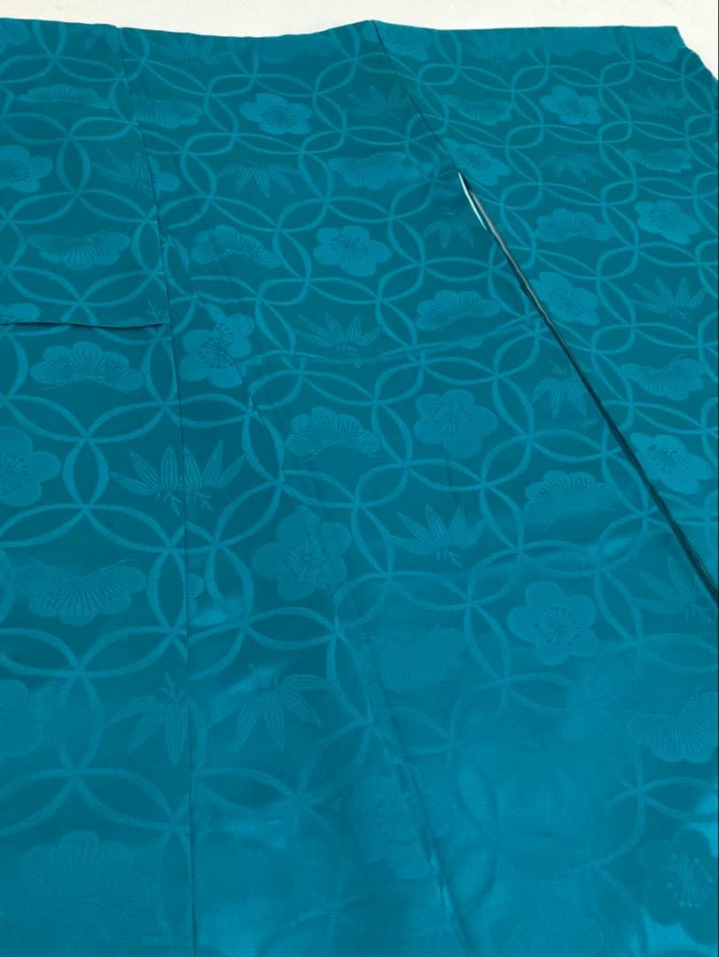 無地振袖 紋意匠 シンプル 青緑系 身丈162cm 撥水加工済み 無地振袖 紋意匠 シンプル 松竹梅 青緑系 身丈161cm 撥水加工済 MO3214