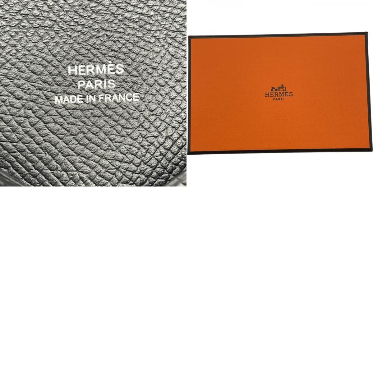  エルメス HERMES カルヴィ W刻 ブラック SV金具 エプソン メンズ カードケース その他 小物
