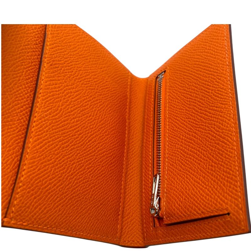  エルメス HERMES ベアンコンビエ W刻 オレンジミニアン エプソン レディース 三つ折り財布 その他 小物