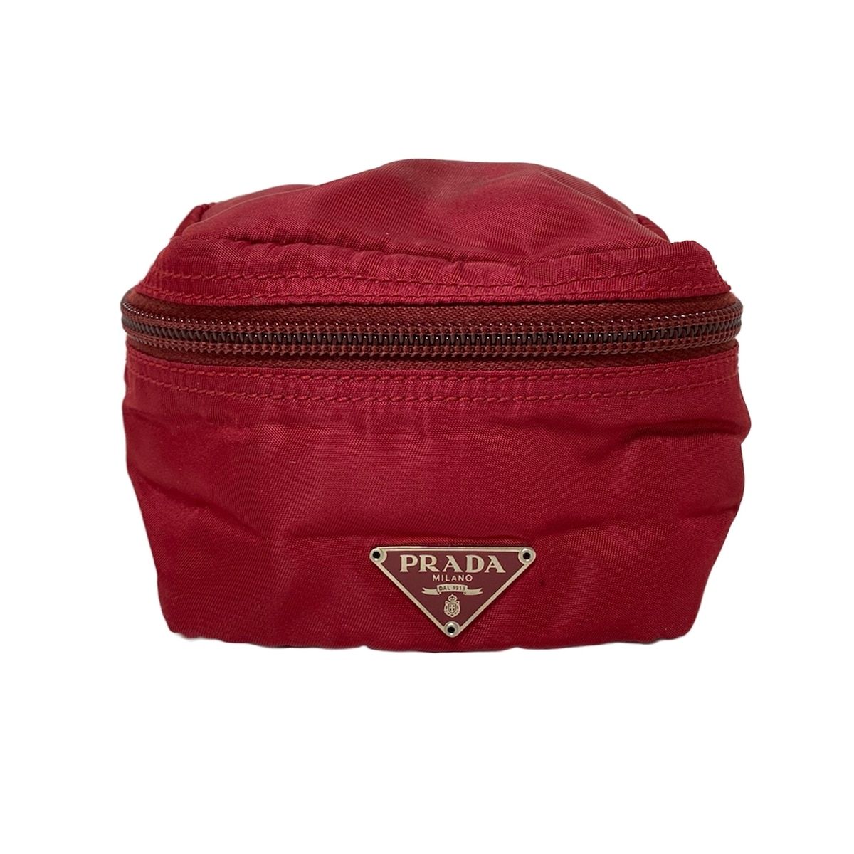 PRADA(プラダ) ポーチ - ボルドー ミニ - メルカリ