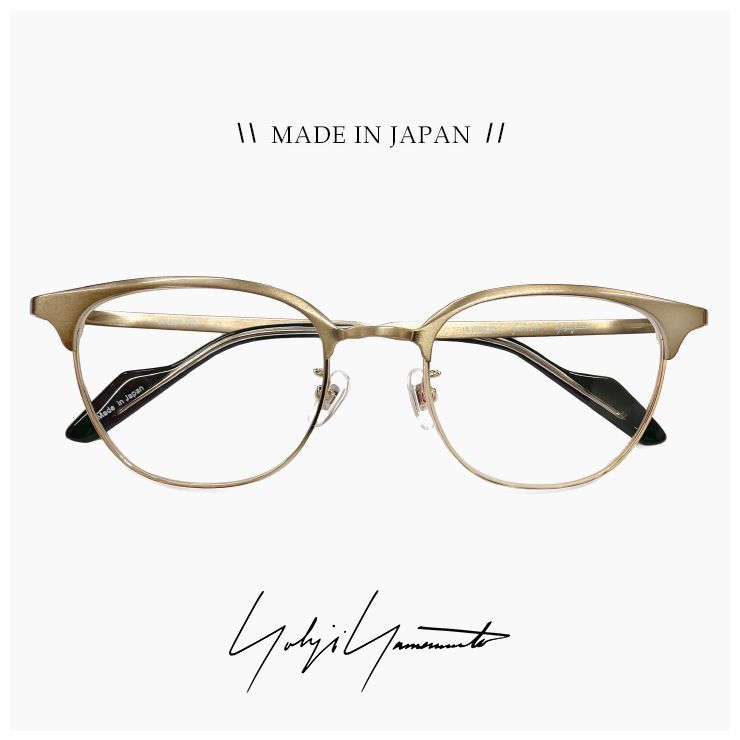 ヨウジ ヤマモト メガネ 19-0106 3 c 03 Yohji Yamamoto 鯖江 メンズ 眼鏡 ブランド ウェリントン型 ブロー タイプ フレーム アンティークベージュ ダミーレンズ発送