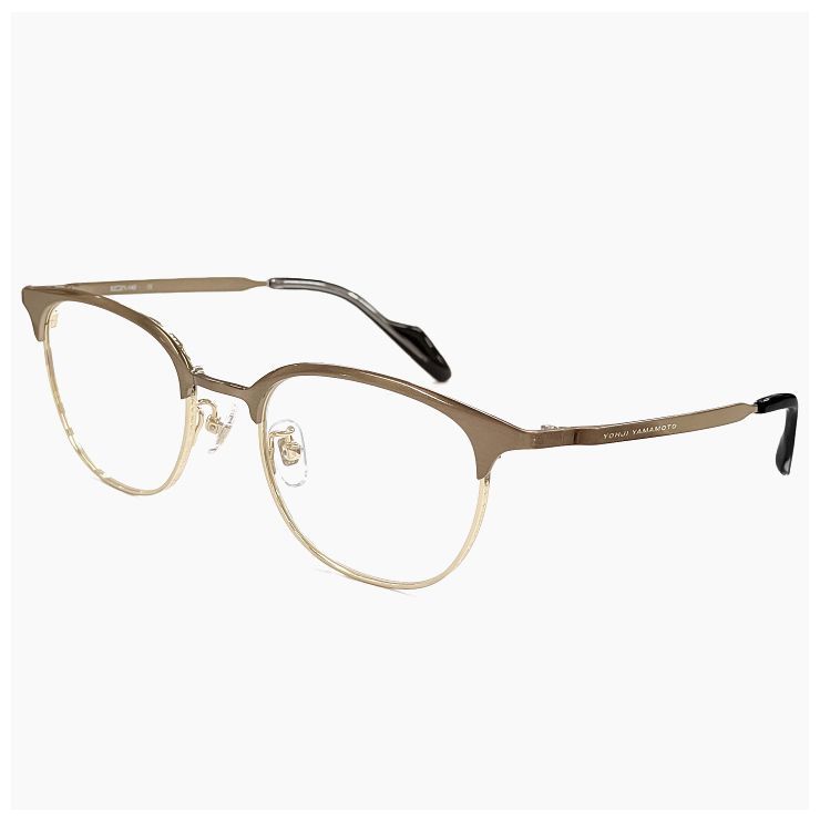 ヨウジ ヤマモト メガネ 19-0106 3 c 03 Yohji Yamamoto 鯖江 メンズ 眼鏡 ブランド ウェリントン型 ブロー タイプ フレーム アンティークベージュ ダミーレンズ発送