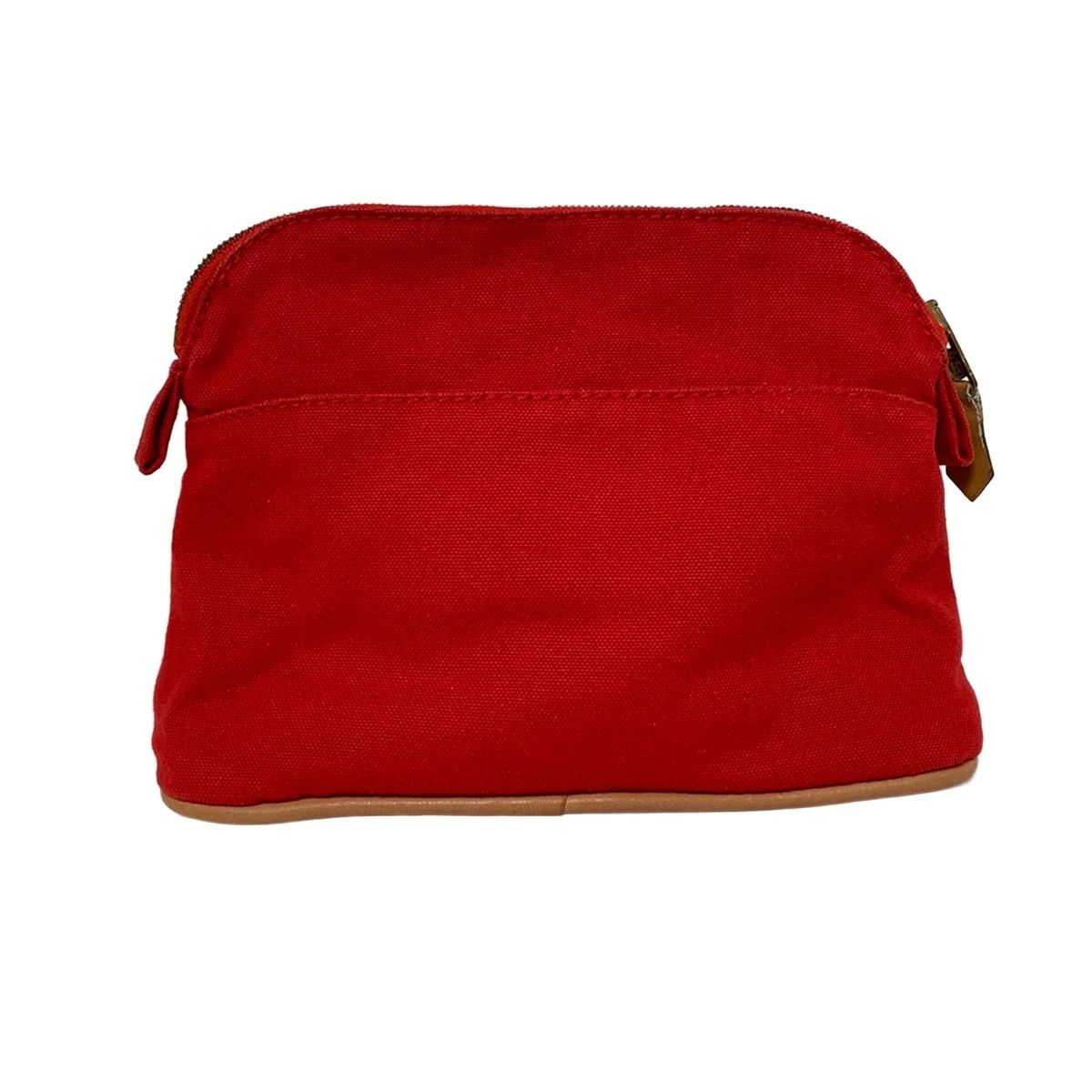 HERMES エルメス ポーチ ボリードポーチ20 レッド×ライトブラウン レザー